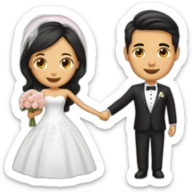 newly wed couple asian  sticker