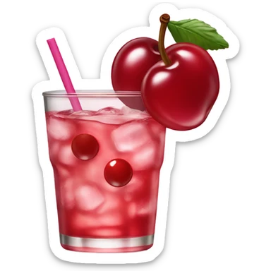 Shirley temple drink with cherry sticker