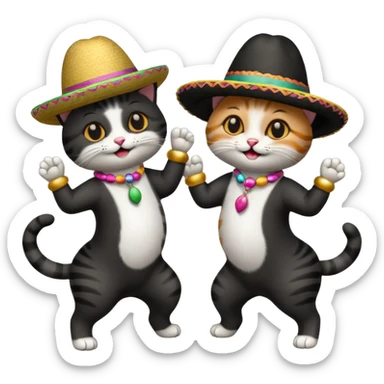 Cats couple salsa dancing  sticker