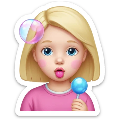 The white child is a STICK at the lips, blowing sticker