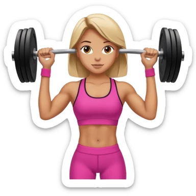 girls lifting weights sticker