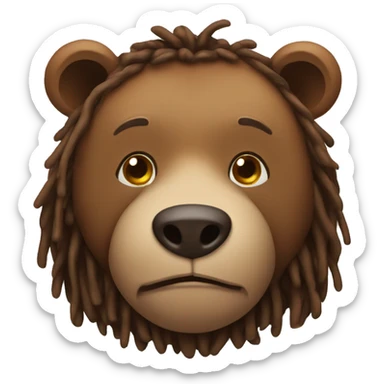 A brown bear with honey and dreads sticker
