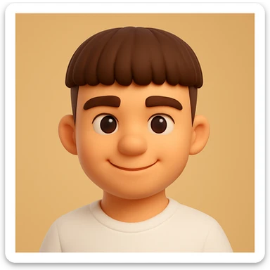 Create a 3D emoji style portrait with smooth shading, vibrant colors, and a friendly expression, resembling Microsoft style 3D fluent emojis. sticker