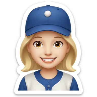 baseball hat girl sticker