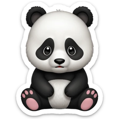 A chibi panda saying no sticker