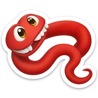 happy Chinese new year red snake, cute, adorable, cartoon sticker