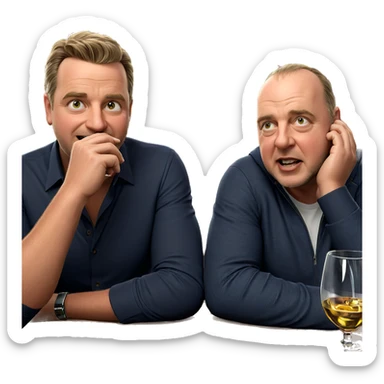 boys enjoying drinks at bar sticker