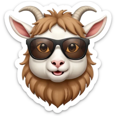 Goat with full black sunglasses  sticker