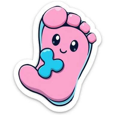 Adorable foot character covered in sugar crystals and sparkly candy decorations sticker