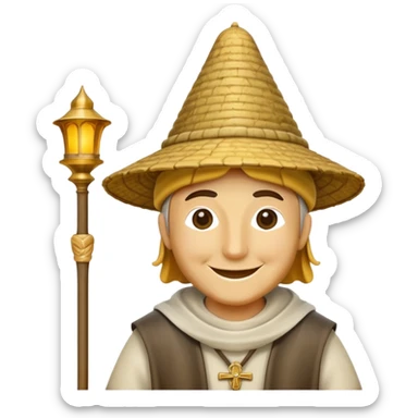 concha del Camino de Santiago con una peregrina sticker