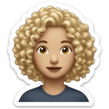 portrait of midle easten curly girl with light hair sticker