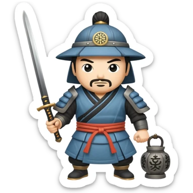 A Japanese stone forge with a sword sticker