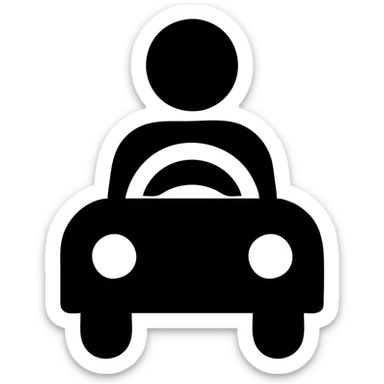 person driving a car sticker