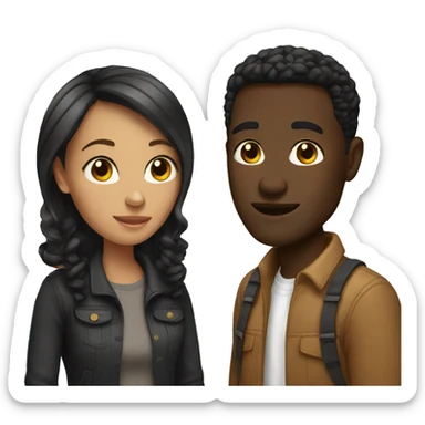 interracial couple sticker