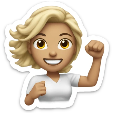 Light skinned woman throwing a punch sticker