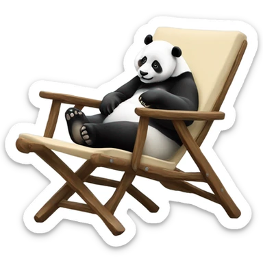 Panda chilling on a reclining chair ￼ sticker