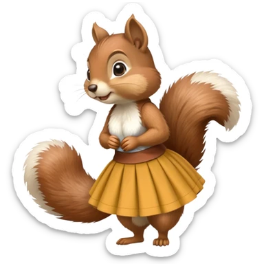 Squirrel with a skirt sticker