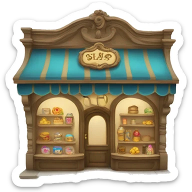 a little cute shop , Baroque style  sticker