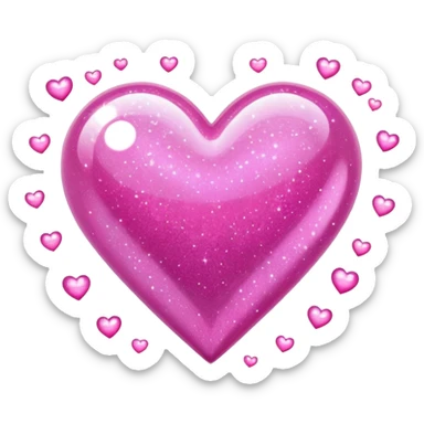 pink sparkle heart sticker