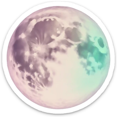 Pastel color moon sticker
