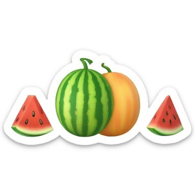 2 melons pushed together sticker