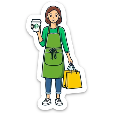 Starbucks and shopping mom sticker