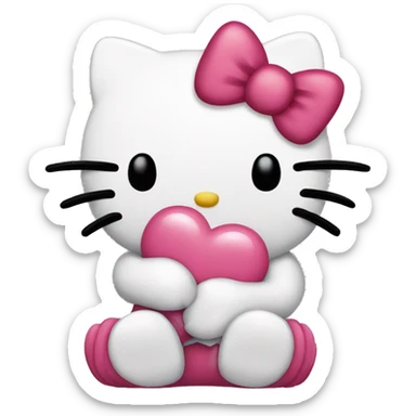 hello kitty kissing  sticker
