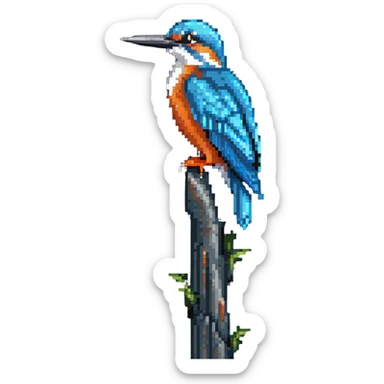 kingfisher bird on a tall tower sticker