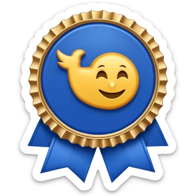 A high-resolution 3D emoji of a social media verification badge. A vibrant royal blue circular seal (hex #405DE6) with jagged, ribbon-like edges and a crisp white checkmark in the center. The style is glossy and slightly raised, featuring soft studio lighting on a clean white background." sticker