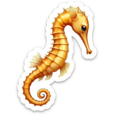Beautiful and Majestic Sea Horse Portrait Emoji, Head and body rendered in serene repose with a gentle, content smile, showcasing a slender, elegantly curved seahorse with a softly coiled tail and eyes gently closed in peaceful slumber, Simplified yet exquisitely endearing features, highly detailed, glowing with a soft, drowsy aquatic light, high shine, relaxed and utterly enchanting, stylized with an air of majestic marine beauty, soft glowing outline, capturing the essence of a beautiful and majestic seahorse that embodies the enchanting spirit of the ocean! sticker