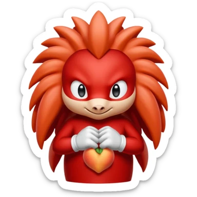 Sonic the hedgehogs friend knuckles a red animal with peach arms and white gloves sticker
