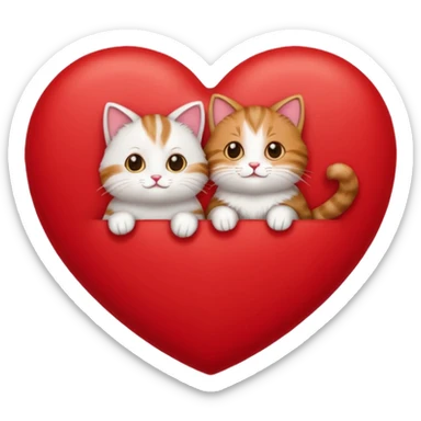 coeur et chats sticker
