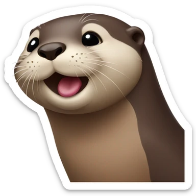 Otter giving a Kiss sticker