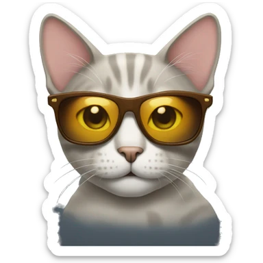 Cat with sunglasses sticker