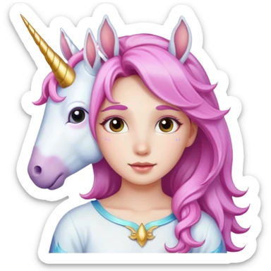 Girl and unicorn  sticker