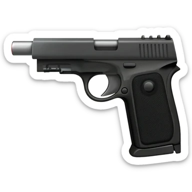 pistol gun with smoke coming from the end of the barrell sticker