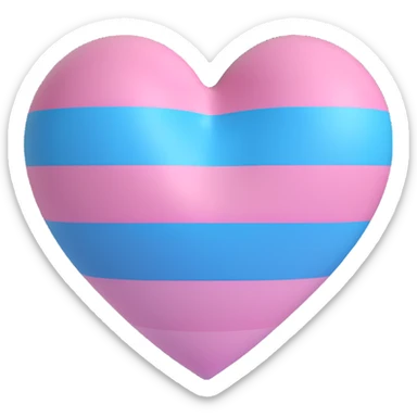 Change the flag inside the heart to the transgender pride flag, keep the 3D emoji style, no background. sticker