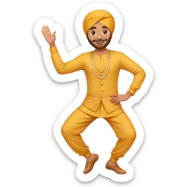 Male Punjabi is dancing on emoji emoji sticker
