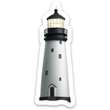 White lighthouse in a storm sticker