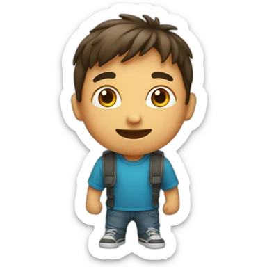 niño jugando sticker