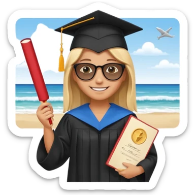 beach graduation trip sticker