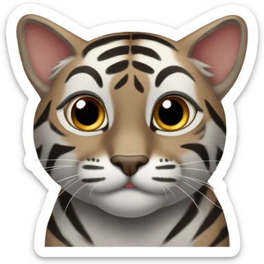 Brown and grey tiger cat sticker