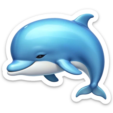 Meme-Worthy Cute Sleeping Bottlenose Dolphin Portrait Emoji, Head resting peacefully with a contented smile, showcasing a shiny, glossy body with eyes gently closed in serene slumber and a graceful, streamlined form, Simplified yet adorably endearing features, highly detailed, glowing with a soft, drowsy aquatic light, high shine, relaxed and utterly lovable, stylized with an air of playful laziness, soft glowing outline, capturing the essence of a sleeping dolphin that feels destined to become the next viral icon of adorable rest! sticker