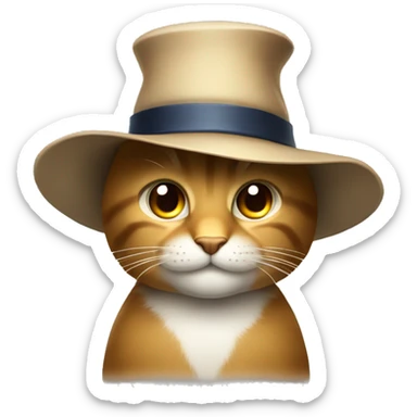Saludo de gato con sombrro sticker