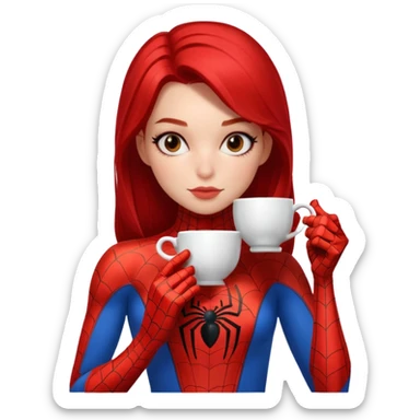 Girl, Spider-Man body tea sticker