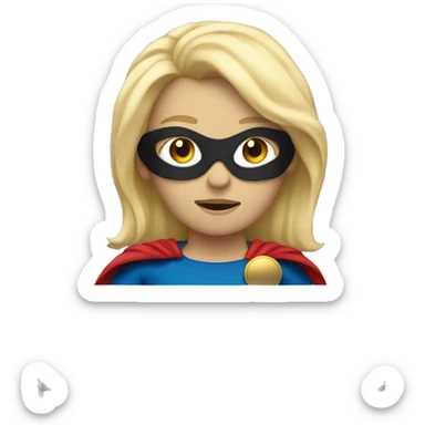 superhero at the laptop with blonde hair  sticker