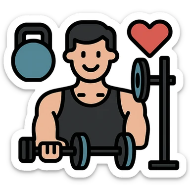 Remove all yellow color from the icon, keep the gym lover theme, maintain icon style, keep the rest of the colors vibrant and clear. sticker