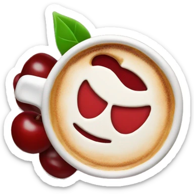 Cherry coffee latte with cherry pie  sticker