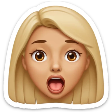 Woman with mouth open and lump on her cheek sticker