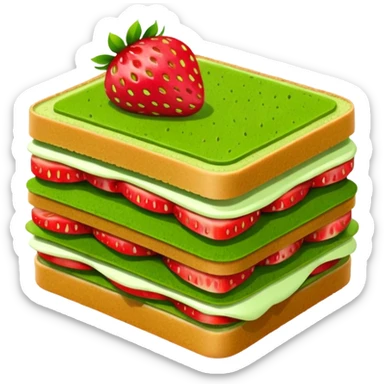 Strawberry matcha sandwich sticker